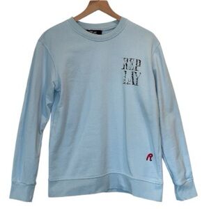 Replay Sky Blue Crewneck Sweatshirt For Women, Size M, Logo, Embroidered